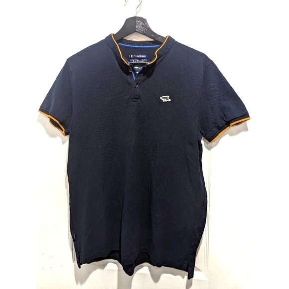 Le Shark | Hillrise Collarless Polo Shirt In True Navy - Picture 1 of 9